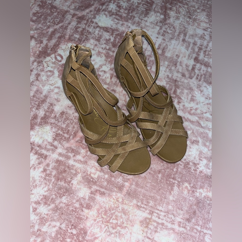 Elegant Tan Strappy Heels